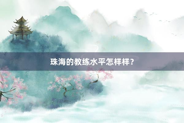 珠海的教练水平怎样样？